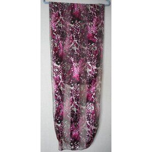 Vintage Sheer Striped Purple White Black Abstract rectangle scarf Estate Find